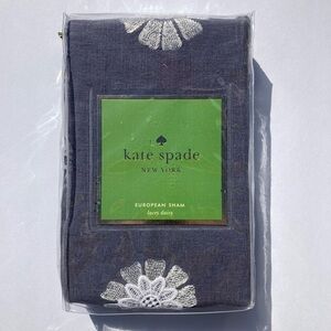 Kate Spade New York Lacey Daisy Euro Sham 26” x 26” Sq. One Charcoal Lace New